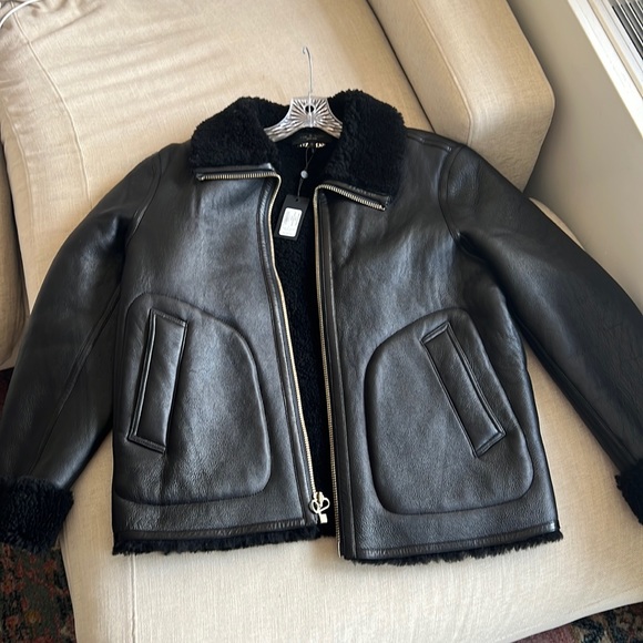 Rag bone black Stanley shearling jacket unisex men and women new